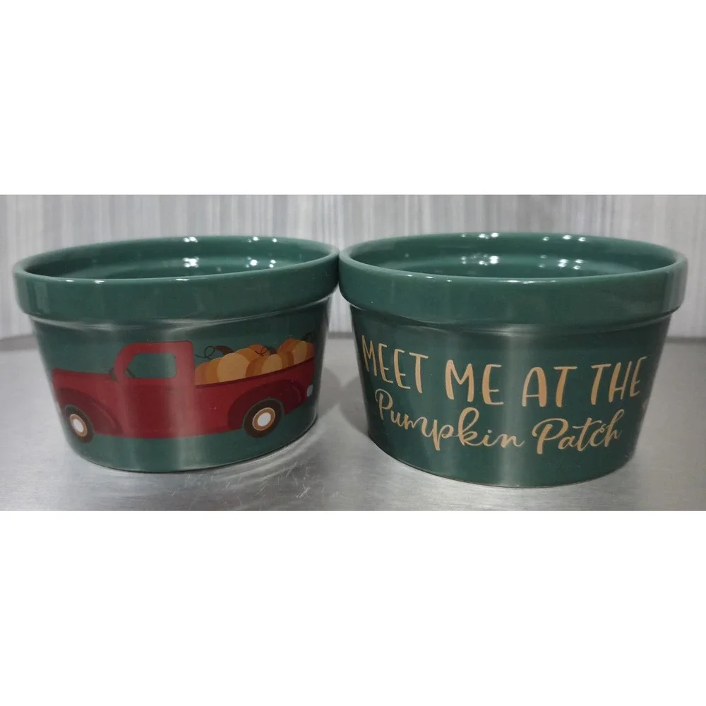 Nantucket Mini Ceramic Ramekin Meet Me At The Pumpkin Patch‎ 4 in x 2.5 in